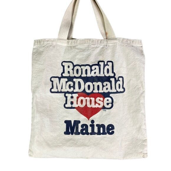 Ronald McDonald House Tote Bag‎ Vintage Unisex Charity Maine USA Heart White Vtg - Picture 2 of 12